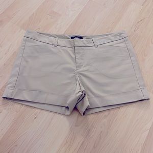 Size 14 khaki-colored Mossimo stretch shorts.